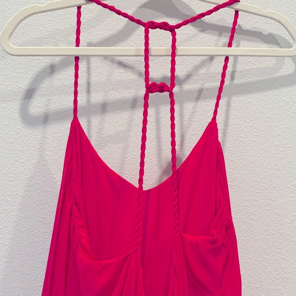 Zara Hot Pink Braided Back Dress - Picture 4 of 5